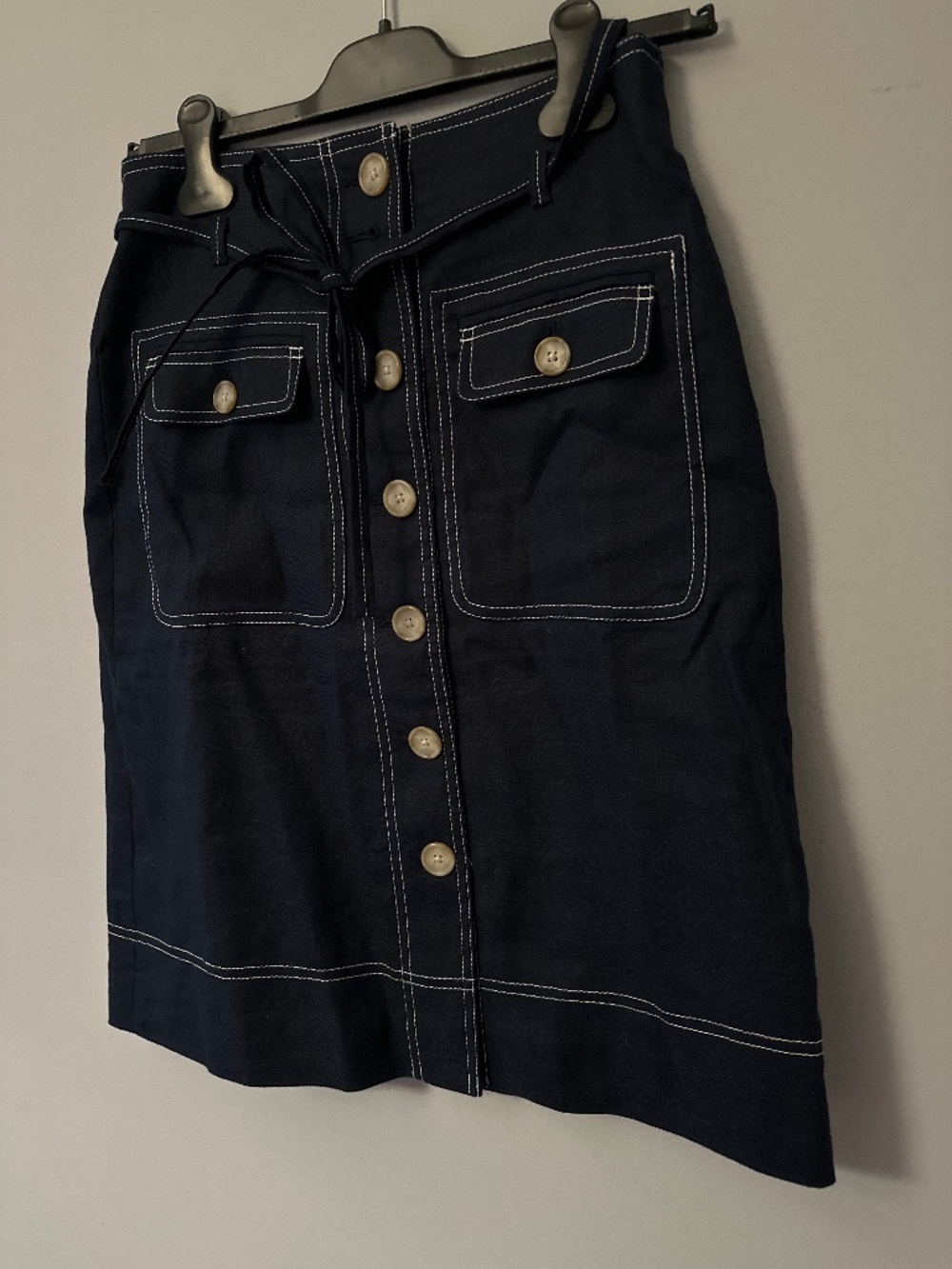 J.Crew Linen Blend Navy Skirt Size 4
